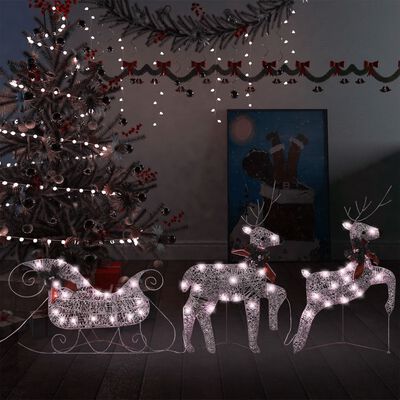 vidaXL arany rénszarvas & szán kültéri karácsonyi dekoráció 60 LED-del