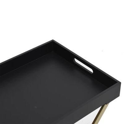 vidaXL aranyszínű-fekete MDF összecsukható asztal 48 x 34 x 61 cm