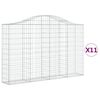 vidaXL 11 db &iacute;ves horganyzott vas gabion kos&aacute;r 200x30x120/140 cm