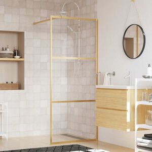 vidaXL aranysz&iacute;nű zuhanyfal &aacute;tl&aacute;tsz&oacute; ESG &uuml;veggel 80 x 195 cm