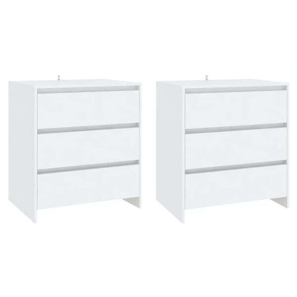 vidaXL 3 részes fehér szerelt fa tálalószekrény