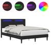 vidaXL &Aacute;gykeret LED szalagokkal fejt&aacute;ml&aacute;val Fekete 160 x 200 cm Műbőr