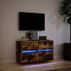 vidaXL füstös tölgy színű fali TV-szekrény LED-ekkel 80x31x45 cm