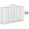 vidaXL 2 db &iacute;ves horganyzott vas gabion kos&aacute;r 200x50x120/140 cm