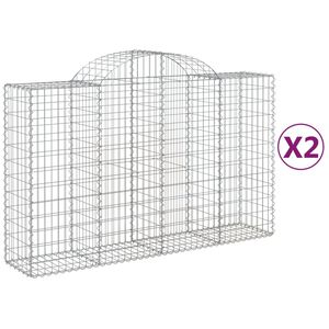 vidaXL 2 db &iacute;ves horganyzott vas gabion kos&aacute;r 200x50x120/140 cm