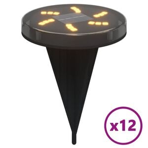 vidaXL 12 db meleg feh&eacute;r napelemes k&uuml;lt&eacute;ri talajl&aacute;mpa t&uuml;sk&eacute;vel