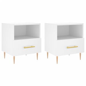 vidaXL 2 db feh&eacute;r szerelt fa &eacute;jjeliszekr&eacute;ny 40 x 35 x 47,5 cm