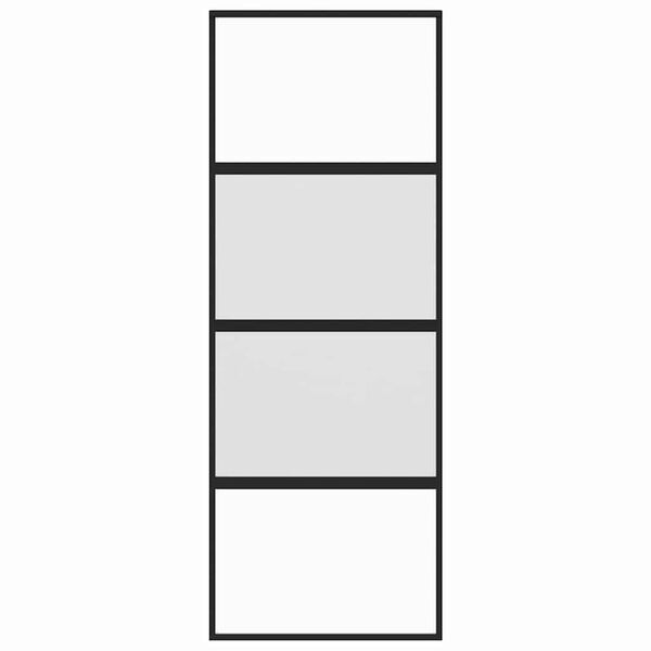 vidaXL fekete edzett üveg és alumínium tolóajtó 76 x 205 cm
