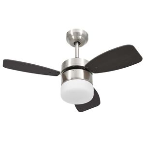 vidaXL s&ouml;t&eacute;tbarna mennyezeti ventil&aacute;tor l&aacute;mp&aacute;val/t&aacute;vir&aacute;ny&iacute;t&oacute;val 76 cm