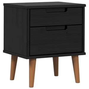 vidaXL &Eacute;jjeliszekr&eacute;ny MOLDE Fekete 40 x 35 x 48 cm T&ouml;m&ouml;r Fenyőfa