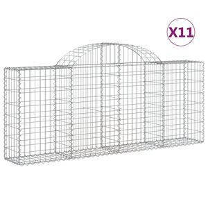 vidaXL 11 db &iacute;ves horganyzott vas gabion kos&aacute;r 200x30x80/100 cm