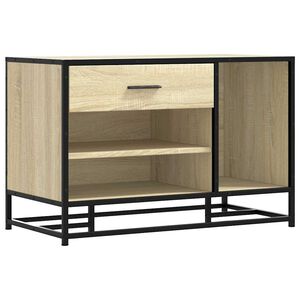 vidaXL cipőpad Sonoma t&ouml;lgy 80x40x53,5 cm G&eacute;pelt fa &eacute;s f&eacute;m