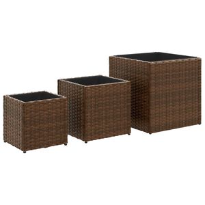 vidaXL 3 db barna polyrattan kerti &uuml;ltetől&aacute;da
