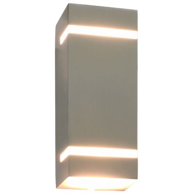 vidaXL 2 db ezüstszínű négyszögű kültéri fali lámpa 35 W