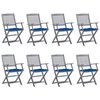 vidaXL 8 db &ouml;sszecsukhat&oacute; t&ouml;m&ouml;r ak&aacute;cfa kerti sz&eacute;k p&aacute;rn&aacute;kkal
