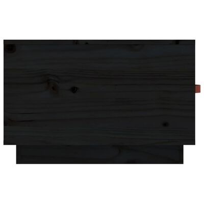 vidaXL fekete tömör fenyőfa dohányzóasztal 60x53x35 cm