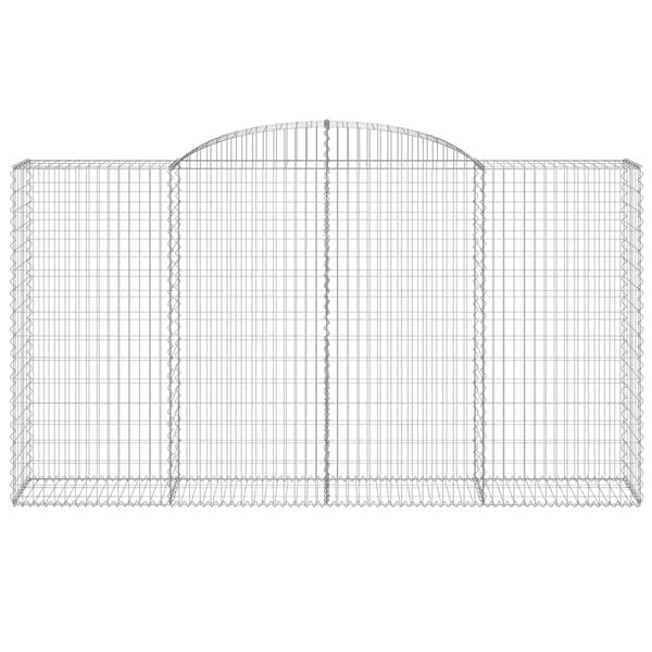 vidaXL 7 db íves horganyzott vas gabion kosár 300x50x160/180 cm