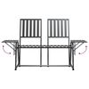 vidaXL kétszemélyes fekete acél kerti pad 165 cm