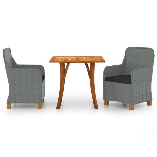 vidaXL 3 r&eacute;szes vil&aacute;gossz&uuml;rke kerti &eacute;tkezőgarnit&uacute;ra