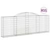 vidaXL 11 db &iacute;ves horganyzott vas gabion kos&aacute;r 300 x 30 x 100/120 cm