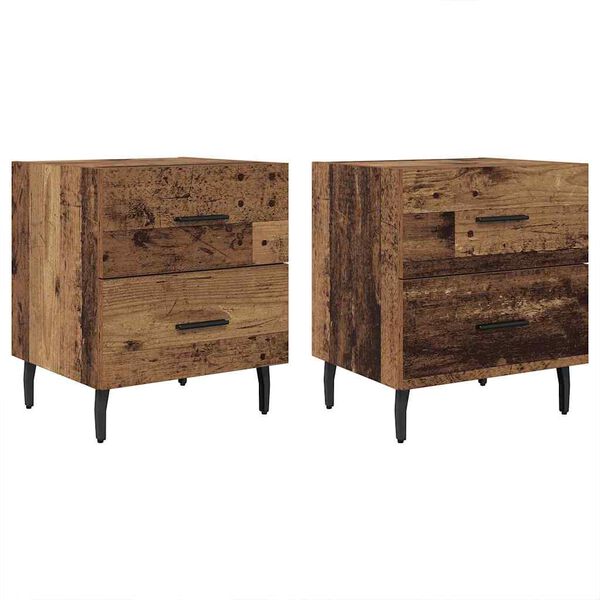 vidaXL &Eacute;jjeliszekr&eacute;ny fi&oacute;kkal 2 pcs &Ouml;reg fa 40 x 35 x 47,5 cm Faanyag