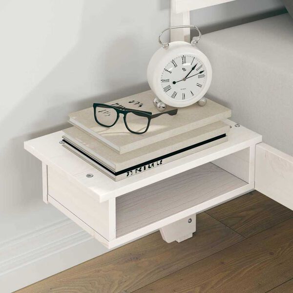 vidaXL &Aacute;gykeret fejt&aacute;ml&aacute;val Feh&eacute;r 140 x 190 cm T&ouml;m&ouml;r fenyőfa