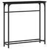 vidaXL Konzolasztal polcokkal Fekete t&ouml;lgy 75 x 19,5 x 75 cm Faanyag