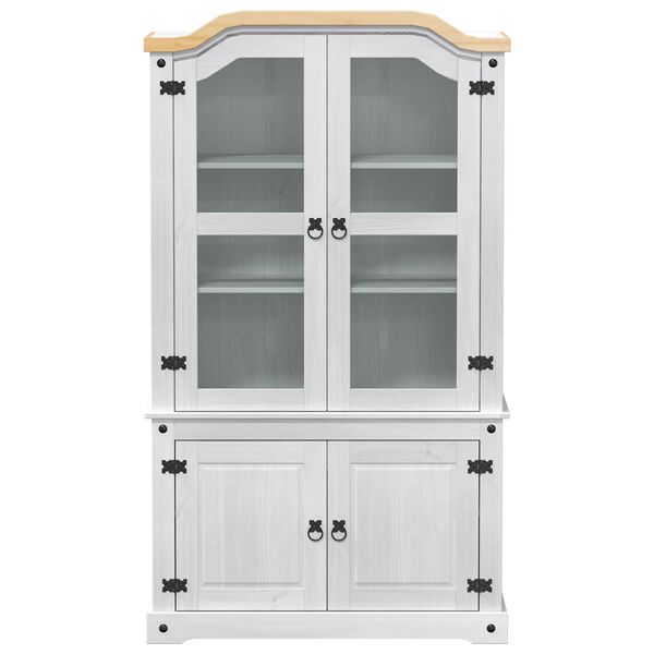 vidaXL Ki&aacute;ll&iacute;t&oacute; szekr&eacute;ny Feh&eacute;r 103,5 x 42 x 180 cm T&ouml;m&ouml;r fenyőfa