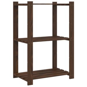vidaXL 3 szintes barna t&ouml;m&ouml;r fenyőfa t&aacute;rol&oacute;&aacute;llv&aacute;ny 60 x 38 x 90 cm