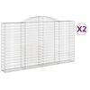 vidaXL 2 db &iacute;ves horganyzott vas gabion kos&aacute;r 300x30x160/180 cm