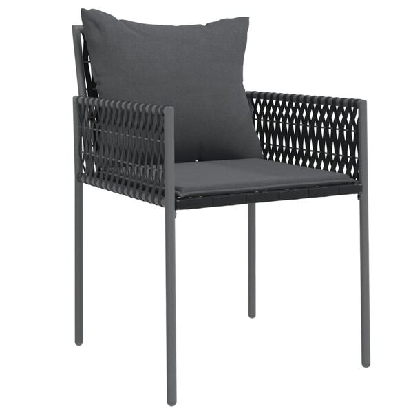 vidaXL 6 db fekete polyrattan kerti szék párnával 54x61x83 cm