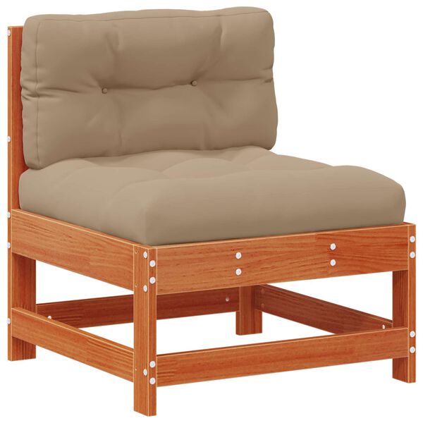 vidaXL Kerti K&ouml;z&eacute;pső Kanap&eacute; T&ouml;m&ouml;r fenyő Viaszbarna