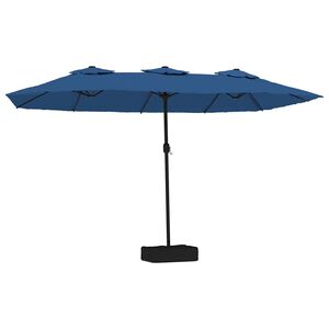 vidaXL az&uacute;rk&eacute;k dupla tetős LED-es napernyő 449x265 cm