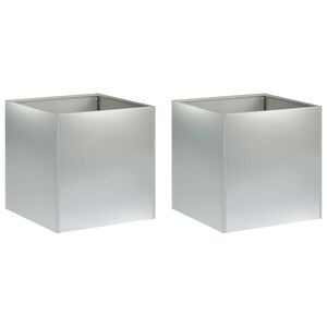 vidaXL Kerti cser&eacute;p 2 db Ez&uuml;st 35 x 35 x 35 cm Horganyzott Ac&eacute;l