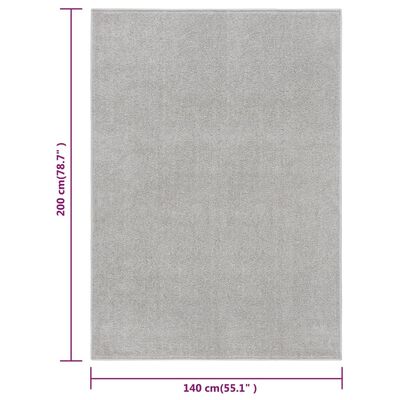 vidaXL világosszürke rövid szálú szőnyeg 140 x 200 cm