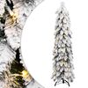 vidaXL megvil&aacute;g&iacute;tott műkar&aacute;csonyfa 80 LED-del &eacute;s h&oacute;val 150 cm