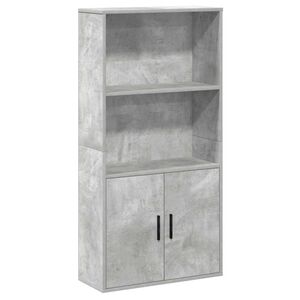 vidaXL betonsz&uuml;rke szerelt fa k&ouml;nyvespolc 60x24x120 cm