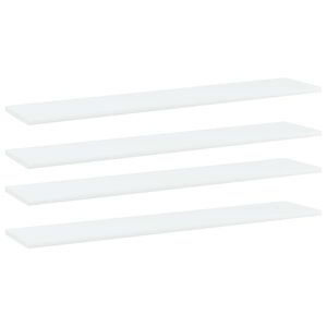 vidaXL 4 db feh&eacute;r szerelt fa k&ouml;nyvespolc 100 x 20 x 1,5 cm