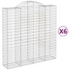 vidaXL 6 db &iacute;ves horganyzott vas gabion kos&aacute;r 200x50x200/220 cm