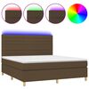 vidaXL barna sz&ouml;vet rug&oacute;s &eacute;s LED-es &aacute;gy matraccal 160x200 cm