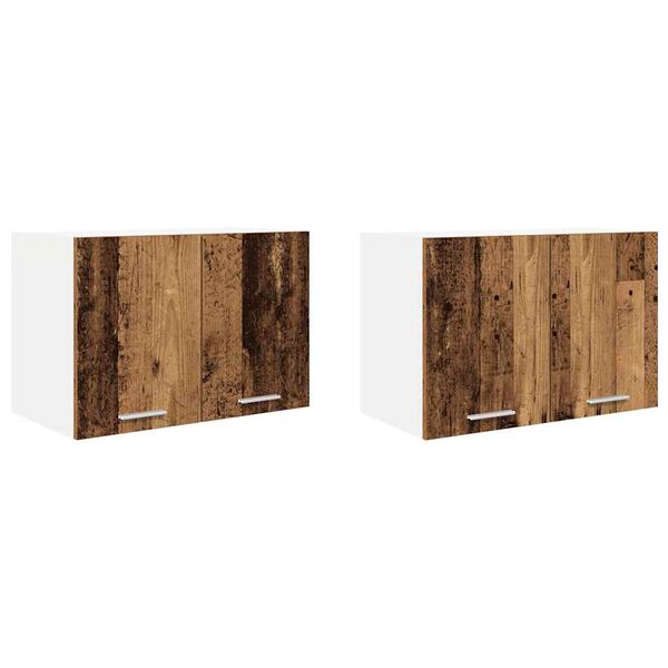 vidaXL F&uuml;ggő szekr&eacute;ny 2 pcs R&eacute;gi fa &eacute;s feh&eacute;r 60 x 31 x 40 cm Faanyag