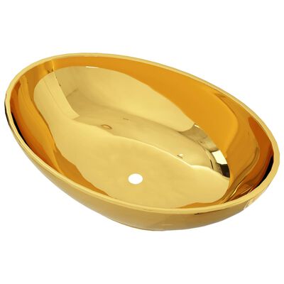 vidaXL aranyszínű kerámia mosdókagyló 40 x 33 x 13,5 cm