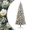 vidaXL Műanyag Hajtogat&oacute;s Kar&aacute;csonyfa 300 LED Z&ouml;ld &eacute;s Feh&eacute;r 240 cm