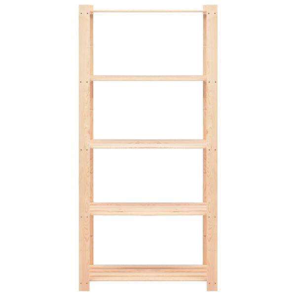 vidaXL 10 db 5-szintes tömör fenyő tárolópolc 250 kg 80 x 38 x 170 cm