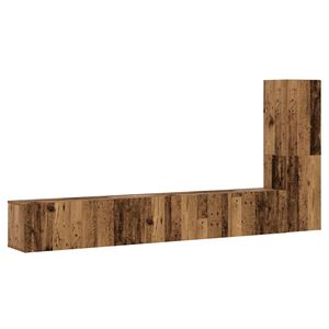 vidaXL falra szerelhető TV szekr&eacute;nyek 3 db r&eacute;gi fa szerelt fa