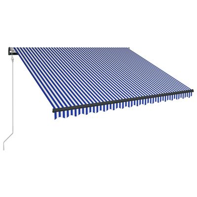 vidaXL kék és fehér szélérzékelős és LED-es napellenző 300 x 250 cm