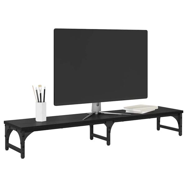 vidaXL Monitor Tart&oacute; Fekete t&ouml;lgy 105 x 23 x 15,5 cm Faanyag