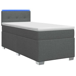 vidaXL Boxspring &aacute;gy matraccal &eacute;s LED-del S&ouml;t&eacute;tsz&uuml;rke Egyszem&eacute;lyes