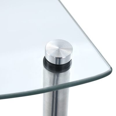 vidaXL 5 szintes átlátszó edzett üveg polc 30 x 30 x 130 cm