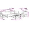 vidaXL 7 r&eacute;szes feh&eacute;r t&ouml;m&ouml;r fenyőfa kerti &uuml;lőgarnit&uacute;ra p&aacute;rn&aacute;kkal